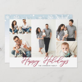 エレガントChristmas Pine Cones 5写真グリーティング シーズンカード