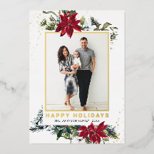 エレガントChristmas Poinsettia写真金ゴールド