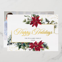 エレガントChristmas Poinsettia写真金ゴールド