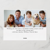 エレガントChristmas Poinsettia 2写真金ゴールド 箔シーズンカード (裏面)