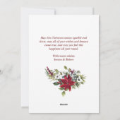 エレガントChristmas Poinsettia Photo Greeting シーズンカード (裏面)