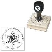 エレガントChristmas Snowflake Roundの名前と住所 ラバースタンプ (押印)