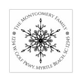 エレガントChristmas Snowflake Roundの名前と住所 ラバースタンプ (インプリント)