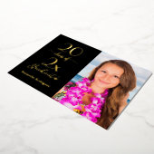 エレガントClass of Photo Black金ゴールド卒業パーティー 箔招待状 (回転した状態)