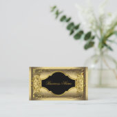 エレガントClassiy Black金ゴールドプロファイル会社 名刺 (スタンド正面)