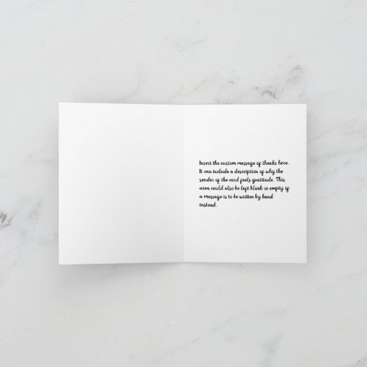 & エレガントClassy "ありがとうございます！" カード (内部)