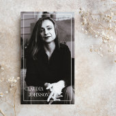 エレガントClean Photo Black & White Script 名刺