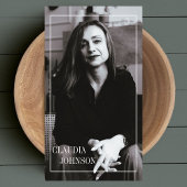 エレガントClean Photo Black & White Script 名刺