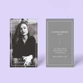 エレガントClean Photo Black & White Script 名刺