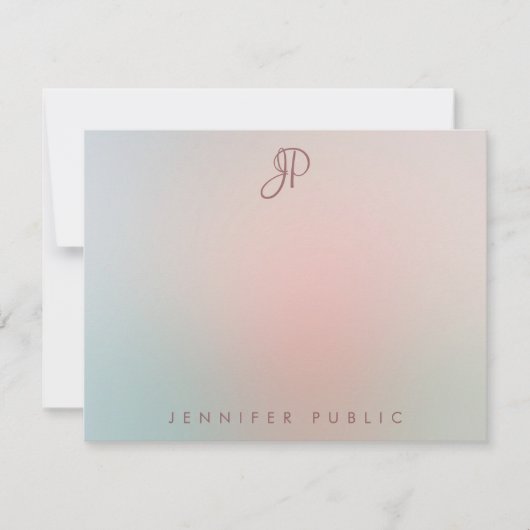 エレガントColorsスクリモノグラムのプトシンプルモダン ノートカード (正面)