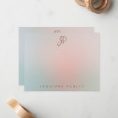 エレガントColorsスクリモノグラムのプトシンプルモダン ノートカード (正面/裏面インサイチュ)