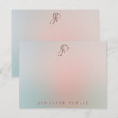 エレガントColorsスクリモノグラムのプトシンプルモダン ノートカード (正面/裏面)