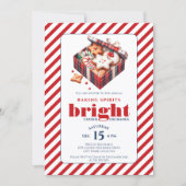 エレガントCookie Exchangeパーティーブルーレッド 招待状 (正面)