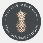 エレガントCopper Pineappleの会社名 ラウンドシール (正面)