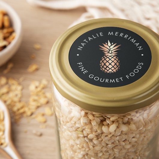 エレガントCopper Pineappleの会社名 ラウンドシール