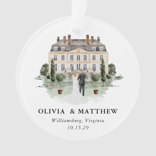 エレガントCountry Manor結婚のPhotokeepsake オーナメント (正面)