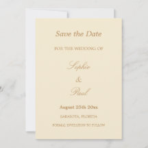 エレガントCream Beige Wedding Save the Date