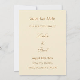 エレガントCream Beige Wedding Save the Date セーブザデート