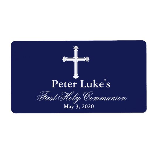 エレガントCross First Communion Favoritesラベル ラベル (正面)