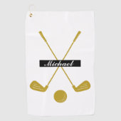 エレガントCursiveスクリプト名前をカスタムするロゴ ゴルフタオル (正面)