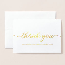 エレガントCustom Weding Photo Script 感謝してい 箔カード
