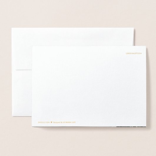 エレガントCustom Weding Photo Script 感謝してい  箔カード (裏面封筒付き)