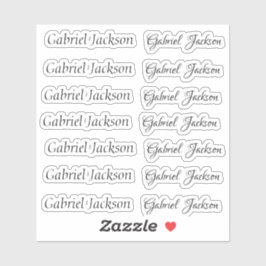 エレガントCute Italicスクリプト2型のパーソナライズ名 シール