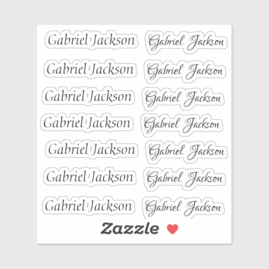 エレガントCute Italicスクリプト2型のパーソナライズ名 シール (シート)