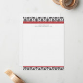 エレガントDamask カスタムフラットノートカード（赤） ノートカード (正面/裏面インサイチュ)