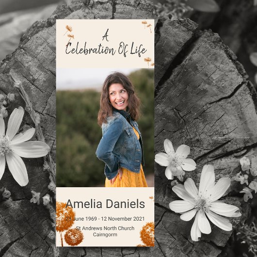 エレガントDandelionお祝いのLife Photo Card 招待状