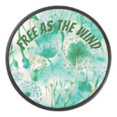 エレガントDandelionモノグラムグリーンとホワイト | アイスホッケーパック (正面)