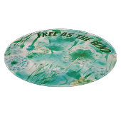 エレガントDandelionモノグラムグリーンとホワイト | カッティングボード (角)