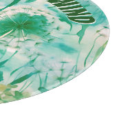 エレガントDandelionモノグラムグリーンとホワイト | カッティングボード (角)