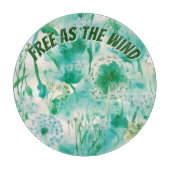 エレガントDandelionモノグラムグリーンとホワイト | カッティングボード (正面)