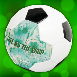 エレガントDandelionモノグラムグリーンとホワイト | サッカーボール