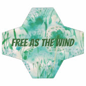 エレガントDandelionモノグラムグリーンとホワイト | サッカーボール (フラット)