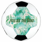 エレガントDandelionモノグラムグリーンとホワイト | サッカーボール (正面)