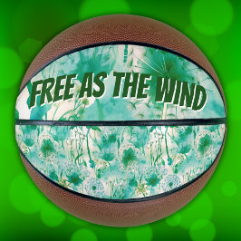 エレガントDandelionモノグラムグリーンとホワイト | バスケットボール