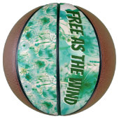 エレガントDandelionモノグラムグリーンとホワイト | バスケットボール (縦)