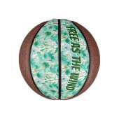 エレガントDandelionモノグラムグリーンとホワイト | ミニバスケットボール (縦)