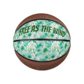 エレガントDandelionモノグラムグリーンとホワイト | ミニバスケットボール (正面)