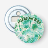 エレガントDandelionモノグラムグリーンとホワイト | 栓抜き (正面)