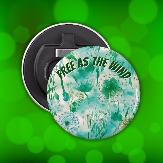 エレガントDandelionモノグラムグリーンとホワイト | 栓抜き