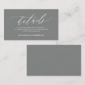 エレガントDark Gray、の結婚詳細、オンラインRSVP エンクロージャーカード (正面/裏面)