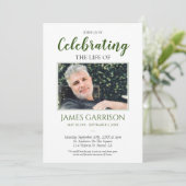 エレガントDark Greenお祝いof Life写真 招待状 (スタンド正面)