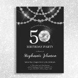 エレガントDiamonds Black 50th Birthdayパーティー 招待状<br><div class="desc">エレガントDiamonds Black 50th Birthday Party Invitation.エレガンスと華やか素晴らしな、この節目の誕生日の招待で輝くモダン準備ができてきらきら光る!このデザインは、洗練された背景に輝くスパークお洒落ルなダイヤモンドのイメージを備え、豪華なお祝いのオーラを作り出している。シックなエレガントスクリプトとフォントのバランスが美しいモダンタイポグラフィで、招待のすべての詳細はハイエンドガラスを醸し出す。この招待は、キラキラの魅力、ダイヤモンドの洗練さ、そして本当に魅力的なイベントの興奮を集めるマイルストーンの誕生日に最適である。さあ祝スタイルだ!</div>