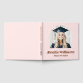 エレガントdiarch卒業写真レトロ名クラスpink ゲストブック (全面)