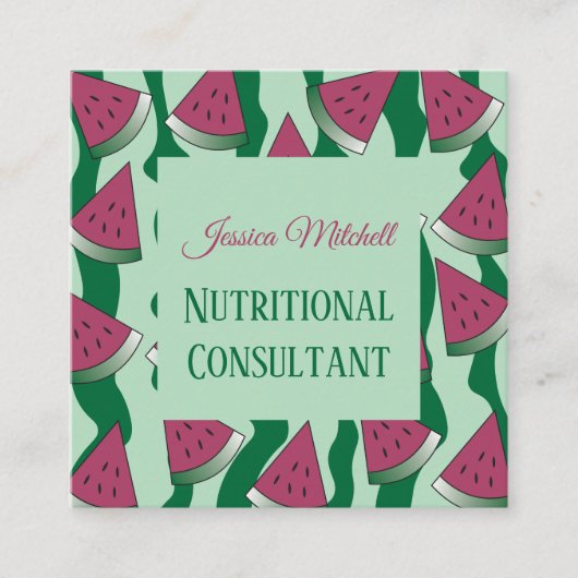 エレガントdietitus small squared名刺 コーリングカード (正面)