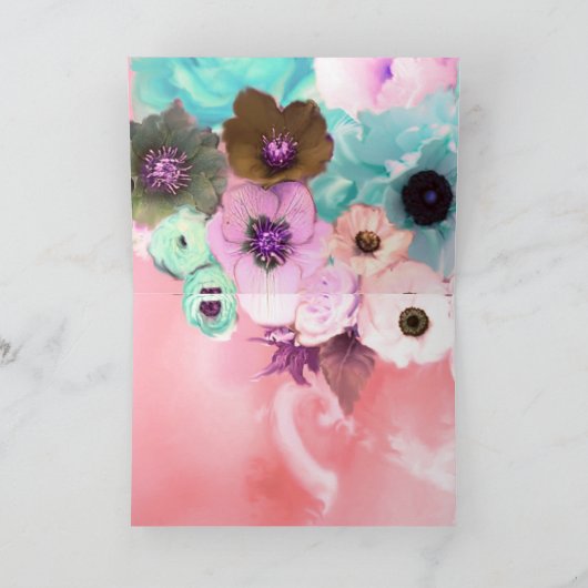 エレガントDIVA帽子の猫、ピンクのバラのお父さんの日 カード (内部)