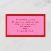 エレガントDIYカラーズピンク#3赤 名刺 (裏面)